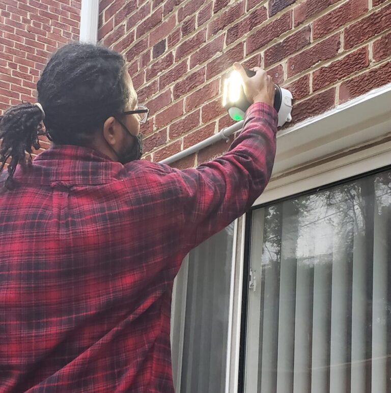 Light install on brick